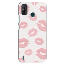 Чехол с розовым рисунком для TECNO Spark GO (2021) (Розовые губы)
