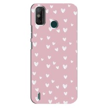 Чехол с розовым рисунком для TECNO Spark GO (2021) (Сердечки на розовом)