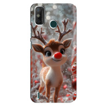 Яркий чехол для TECNO Spark GO (2021) с Зимними Оленятами