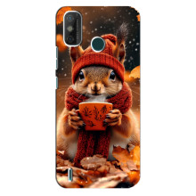Друкований чохол 'Звірята з кавою' для TECNO Spark GO (2021) – Білка з кавою