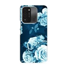 Чехлы (ART) Цветы на TECNO Spark GO (2022) (VPrint) (Голубые Бутоны)