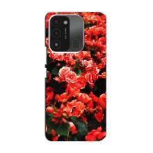 Чехлы с Цветами для TECNO Spark GO (2022) (VPrint) (Цветы красные)