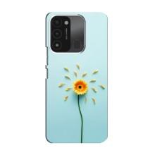 Чехлы с Цветами для TECNO Spark GO (2022) (VPrint) (Желтый цветок)