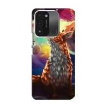 Чехлы с картинкой Лисички для TECNO Spark GO (2022) (VPrint) (Лисица в космосе)