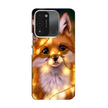 Чехлы с картинкой Лисички для TECNO Spark GO (2022) (VPrint) (Лисичка в гирляндах)