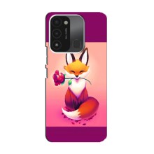 Чехлы с картинкой Лисички для TECNO Spark GO (2022) (VPrint) (Лисичка с розочкой)
