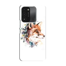 Чехлы с картинкой Лисички для TECNO Spark GO (2022) (VPrint) (Лисичка в цветочках)
