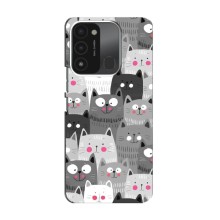 Чехлы с Котиками для TECNO Spark GO (2022) (VPrint) (Рисованные котики)