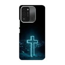 Чехол для TECNO Spark GO (2022) (AlphaPrint) - (Христианские) (Крест и город)