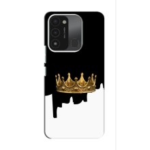 Чехол (Корона на чёрном фоне) для Техно Спарк ГО (2022) (Золотая корона)