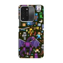 Чехол Майнкрафт на TECNO Spark GO (2022) (AlphaPrint) Minecraft (Коллаж Майнкрафт)