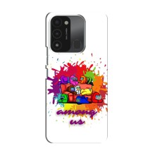 Чехол Амонг Ас для TECNO Spark GO (2022) (AlphaPrint) (Яркий АмонгАс)