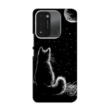 Чехол с принтом для TECNO Spark GO (2022) (AlphaPrint) Модные коты (Котик и луна)