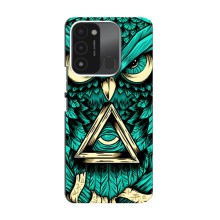 Чехол с птицами на TECNO Spark GO (2022) (VPrint) (Сова с глазом)
