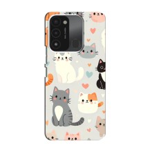 Чехол с рисунком кот на TECNO Spark GO (2022) (Коллаж котов)