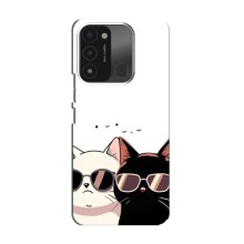 Чехол с рисунком кот на TECNO Spark GO (2022) (Коты в очках)