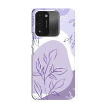 Силиконовый чехол с принтом в цветах на TECNO Spark GO (2022) – Фиолетовый дизайн