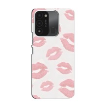 Чехол с розовым рисунком для TECNO Spark GO (2022) (Розовые губы)
