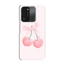 Чехол с розовым рисунком для TECNO Spark GO (2022) (Розовые вишни)