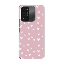 Чехол с розовым рисунком для TECNO Spark GO (2022) (Сердечки на розовом)