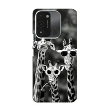 Силиконовый чехол с КАРТИНКАМИ лето для TECNO Spark GO (2022) (AlphaPrint) (Жирафы в очках)