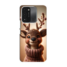 Яркий чехол для TECNO Spark GO (2022) с Зимними Оленятами – Олень в свитере