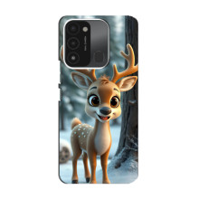 Яркий чехол для TECNO Spark GO (2022) с Зимними Оленятами – Оленёнок в лесу