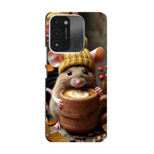 Печатный чехол «Зверята с кофе» для TECNO Spark GO (2022) – Медведь с кофе