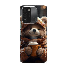Печатный чехол «Зверята с кофе» для TECNO Spark GO (2022) – Мишка с кофе