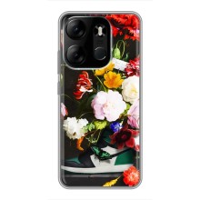 Брендновые Чехлы для Tecno Spark Go 2023 (BF7) - (PREMIUMPrint) (Nike цветы)