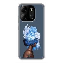Чехлы (ART) Цветы на Tecno Spark Go 2023 (BF7) (VPrint) (Цветы на голове)