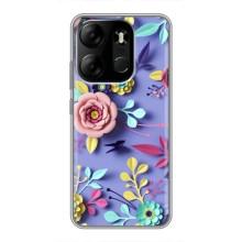 Чехлы с Цветами для Tecno Spark Go 2023 (BF7) (VPrint) (Цветочный дизайн)
