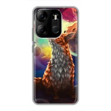 Чехлы с картинкой Лисички для Tecno Spark Go 2023 (BF7) (VPrint) (Лисица в космосе)