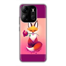 Чехлы с картинкой Лисички для Tecno Spark Go 2023 (BF7) (VPrint) (Лисичка с розочкой)