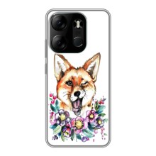 Чехлы с картинкой Лисички для Tecno Spark Go 2023 (BF7) (VPrint) (Веселая лисичка)