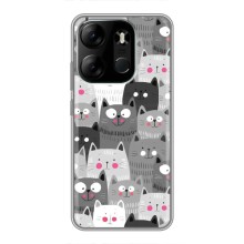 Чехлы с Котиками для Tecno Spark Go 2023 (BF7) (VPrint) (Рисованные котики)