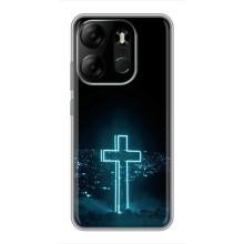 Чехол для Tecno Spark Go 2023 (BF7) (AlphaPrint) - (Христианские) (Крест и город)