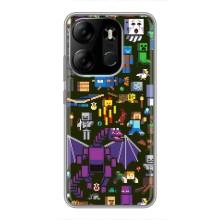 Чехол Майнкрафт на Tecno Spark Go 2023 (BF7) (AlphaPrint) Minecraft (Коллаж Майнкрафт)
