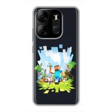 Чехол Майнкрафт на Tecno Spark Go 2023 (BF7) (AlphaPrint) Minecraft (персонажи Minecraft)
