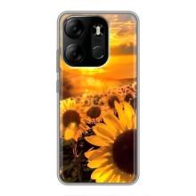 Чехол с Цветами для Tecno Spark Go 2023 (BF7) (поле подсолнухов)