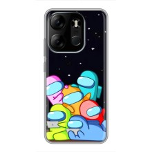Чехол Амонг Ас для Tecno Spark Go 2023 (BF7) (AlphaPrint) (Скины в космосе)