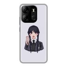 Чехлы Венсдей на Tecno Spark Go 2023 (BF7) Уэнсдей (AlphaPrint) (Уэнздей и Вещь)