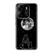 Чехол с рисунком кот на Tecno Spark Go 2023 (BF7) (Девушка с котом)