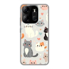 Чехол с рисунком кот на Tecno Spark Go 2023 (BF7) (Коллаж котов)