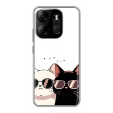 Чехол с рисунком кот на Tecno Spark Go 2023 (BF7) (Коты в очках)