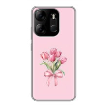 Чехол с розовым рисунком для Tecno Spark Go 2023 (BF7) (Букет цветов)