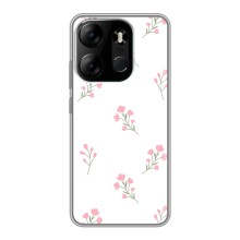 Чехол с розовым рисунком для Tecno Spark Go 2023 (BF7) (Розовые цветы)