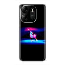 Силиконовый бампер с картинкой животных для Tecno Spark Go 2023 (BF7) (Яркий олень)