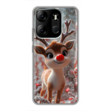 Яркий чехол для Tecno Spark Go 2023 (BF7) с Зимними Оленятами