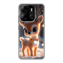 Яркий чехол для Tecno Spark Go 2023 (BF7) с Зимними Оленятами – Оленёнок